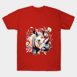 Cute floral rhino T-Shirt